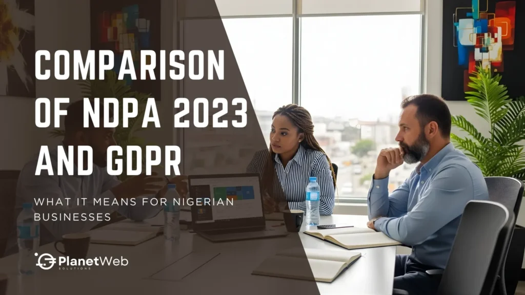 Meeting discussing the comparison of NDP 2023 and GDPR, focusing on implications for Nigerian businesses.