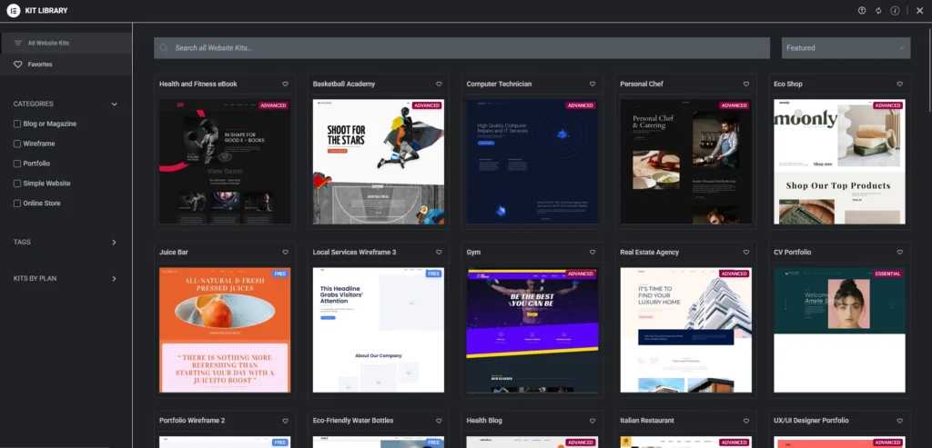Elementor Template Kits