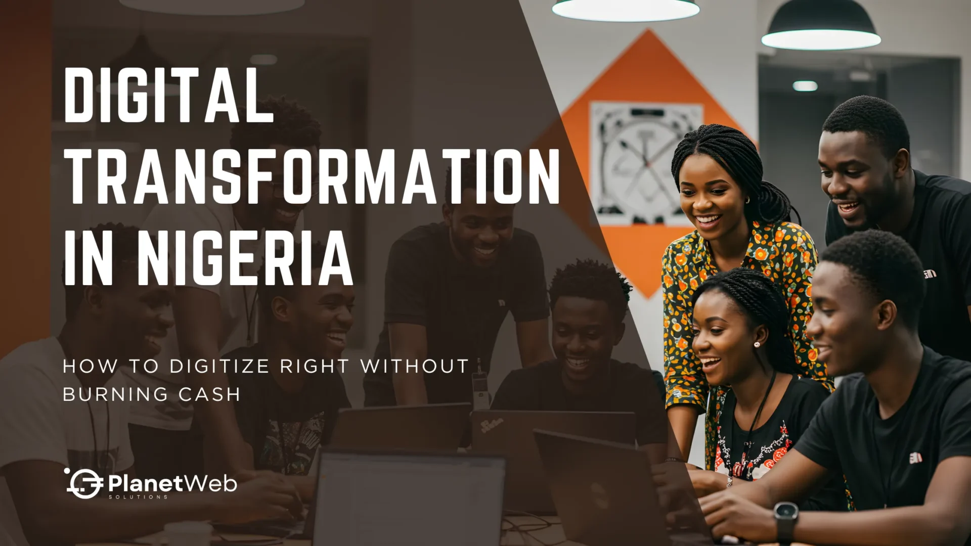 Young professionals collaborating on Digital Transformation in Nigeria tech environment.