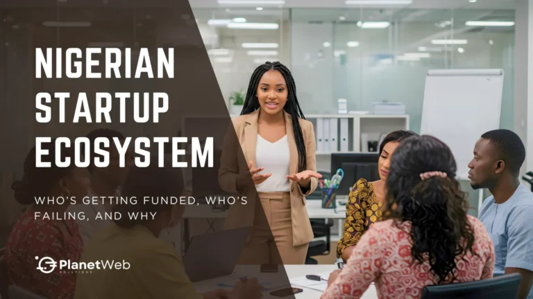Professional gathering discussing Nigerian Startup Ecosystem in a modern office setting.