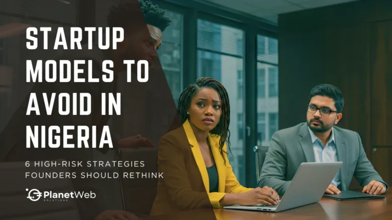 Business professionals discuss startup models to avoid in Nigeria during a strategy meeting.