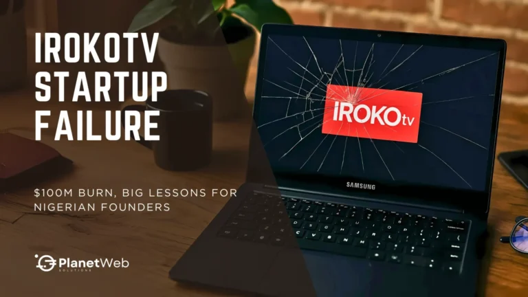 IROKOtv startup failure analysis on laptop reveals lessons from $100M burn for Nigerian founders.