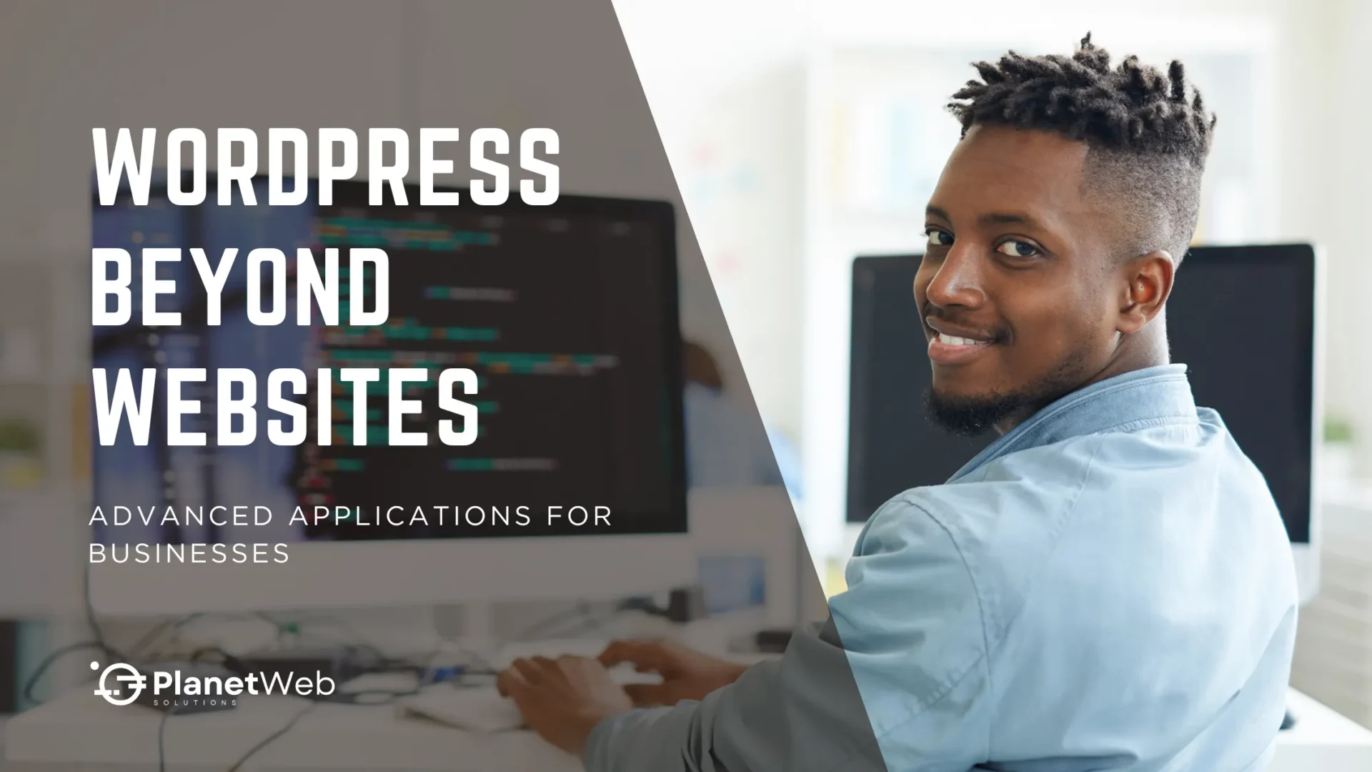 Young professional showcasing WordPress Beyond Websites