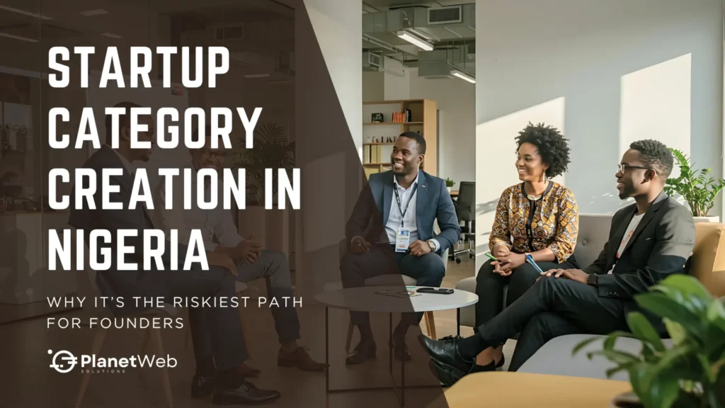 Collaborative office discussion on Startup Category Creation in Nigeria in a modern workspace.