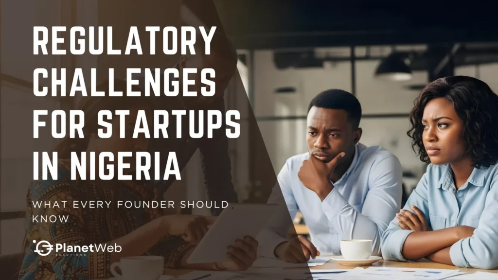 Regulatory challenges for startups in Nigerian discussed by focused professionals in a collaborative workspace.