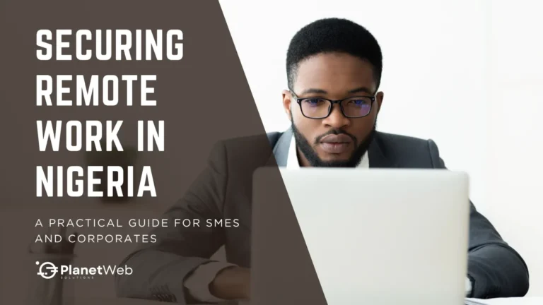 Professional man focused on laptop, Securing Remote Work in Nigeria for SMEs and corporates.