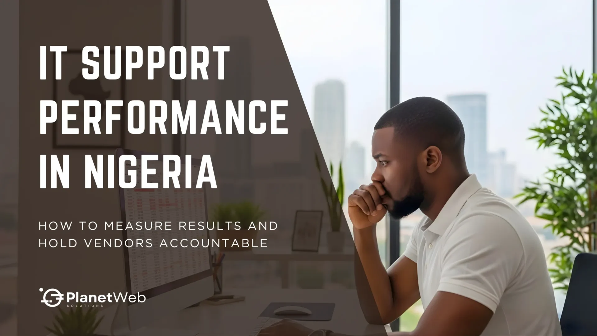 Modern office showcasing IT support performance in Nigeria with focus on productivity and accountability.