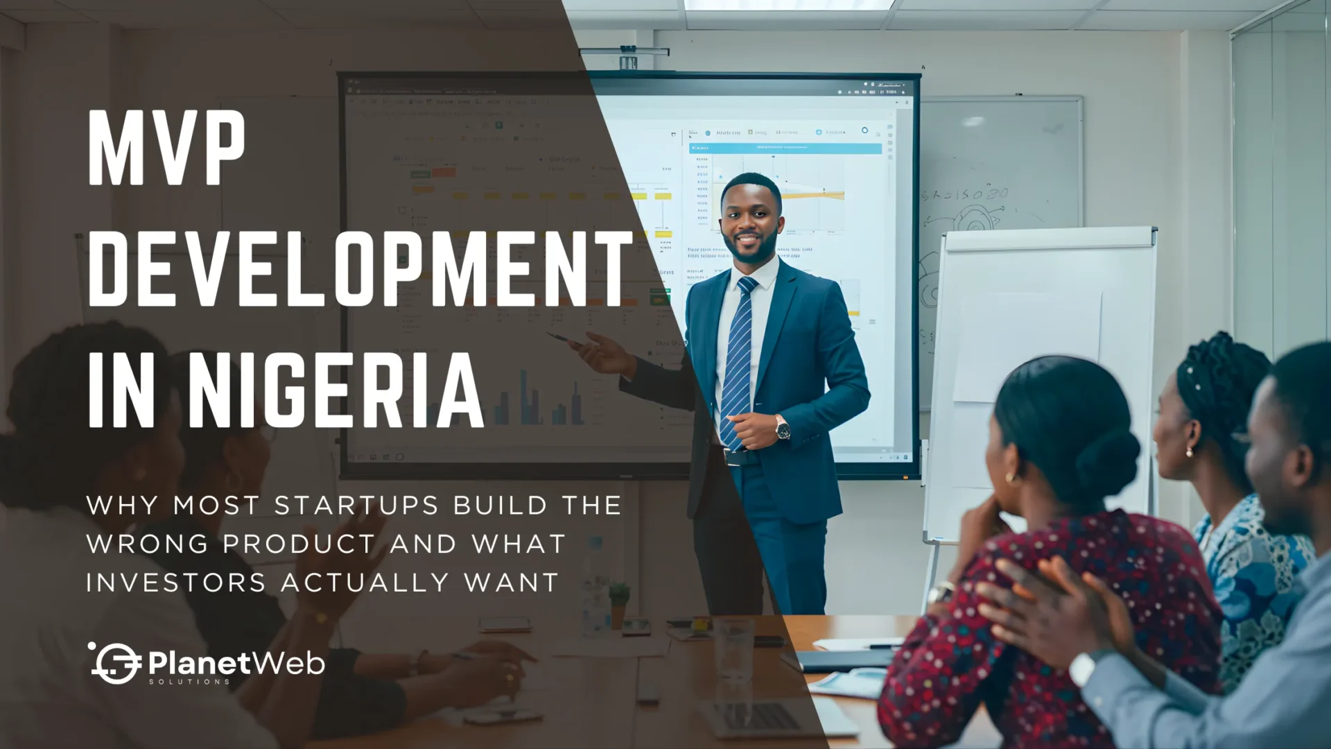 A presentation on MVP development in Nigeria showcasing startup insights and investor strategies.
