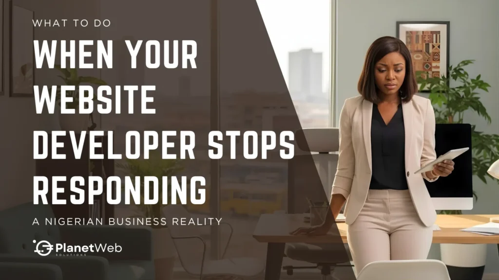 Professional woman reflecting about What to Do When Your Website Developer Stops Responding