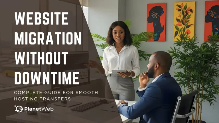Professional discussion on Website Migration Without Downtime in a modern office environment.