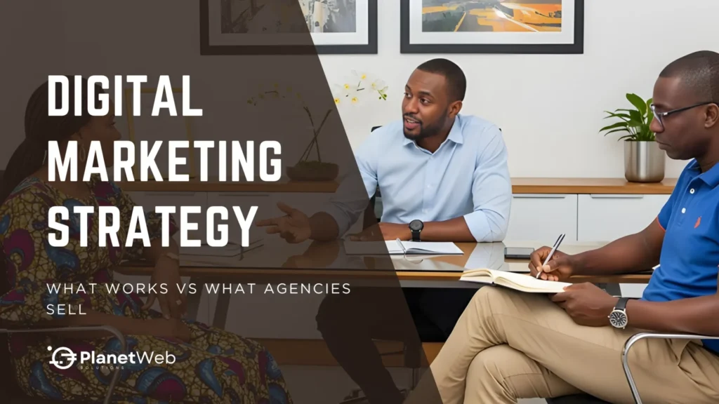 Digital marketing strategy meeting showcasing collaboration, diverse participants, and effective marketing discussions.