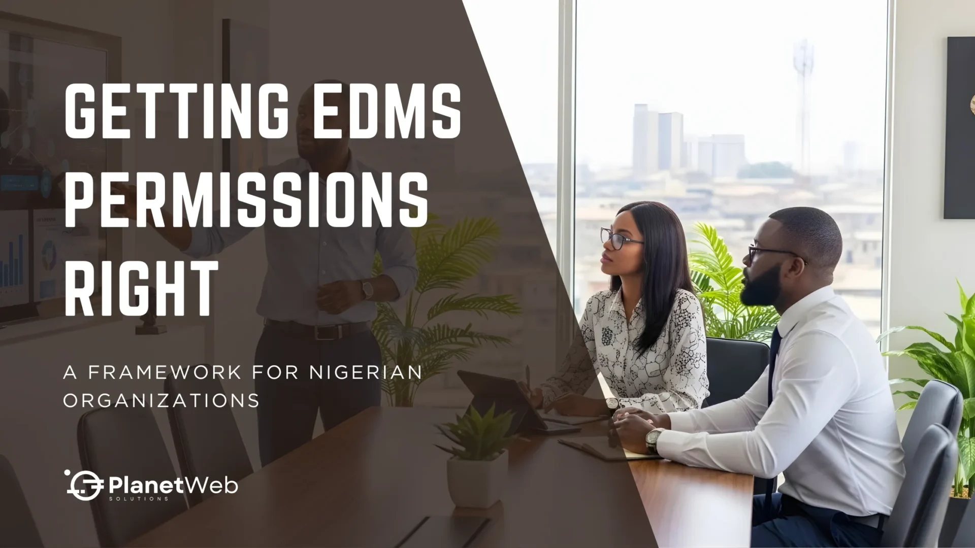 Professionals in a discussion about Getting EDMS Permissions Right in a modern office setting.