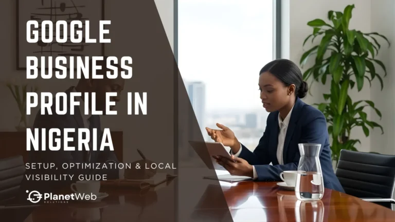 Professional woman optimizing Google Business Profile in Nigeria for local visibility.