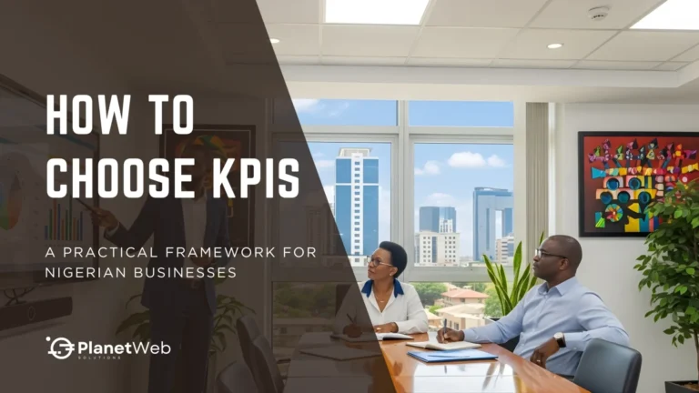 Business meeting focused on How to Choose KPIs in a modern office with city views.