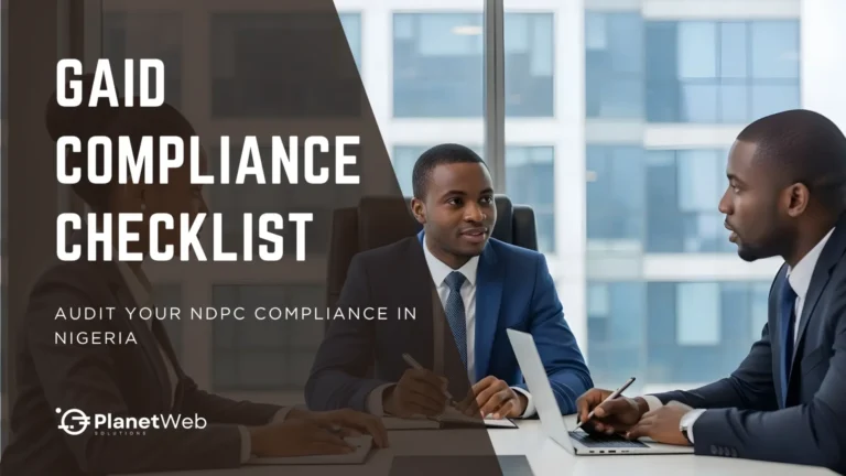 GAID compliance checklist for NDPC Nigeria, with business meeting and audit guide.