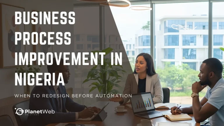 Business process improvement in Nigeria presentation with automation and redesign strategy.