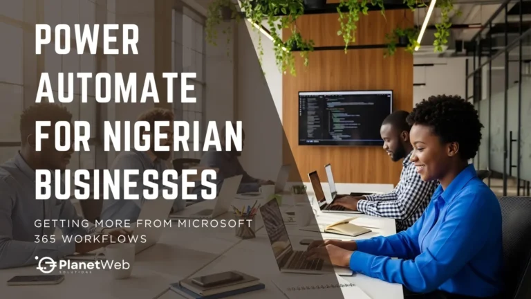 Power Automate for Nigerian businesses, Microsoft 365 workflow automation banner.