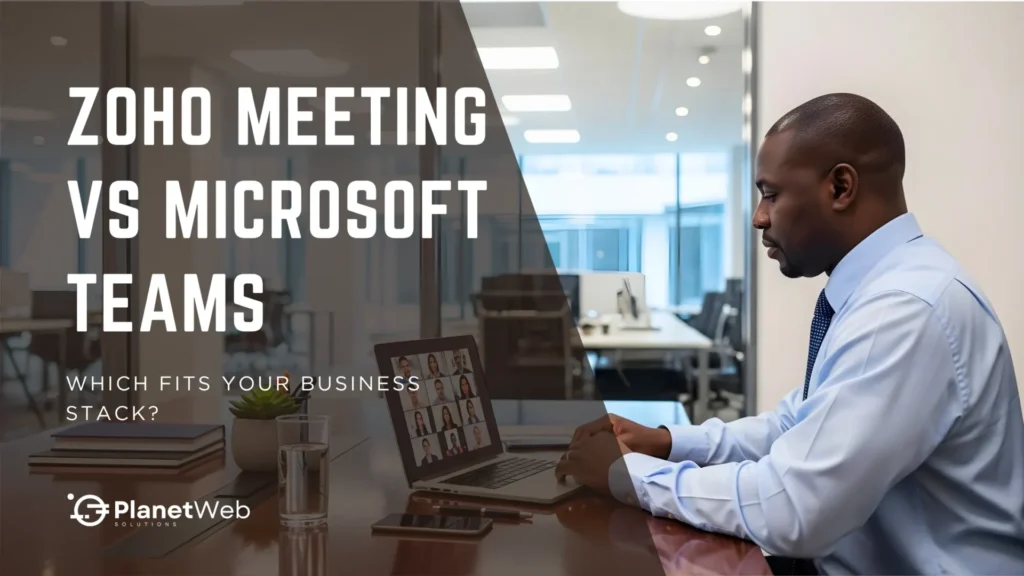 Zoho Meeting vs Microsoft Teams business collaboration comparison.